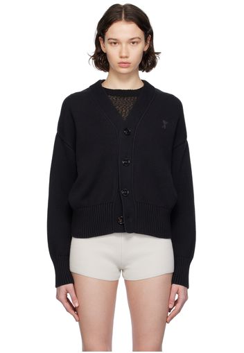 AMI Paris Black Ami de Cœur Cardigan