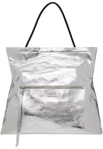 AMI Paris Silver Maxi Grocery Tote