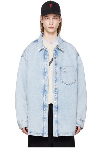 AMI Paris Blue Ami De Cœur Denim Jacket