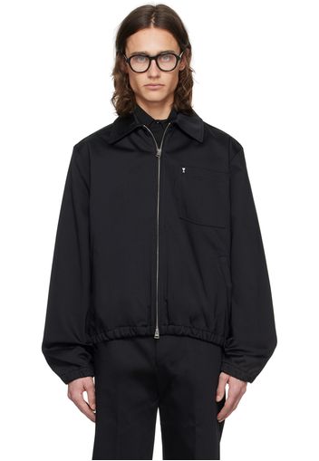 AMI Paris Black Ami de Cœur Bomber Jacket