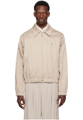 AMI Paris Beige Ami de Cœur Bomber Jacket