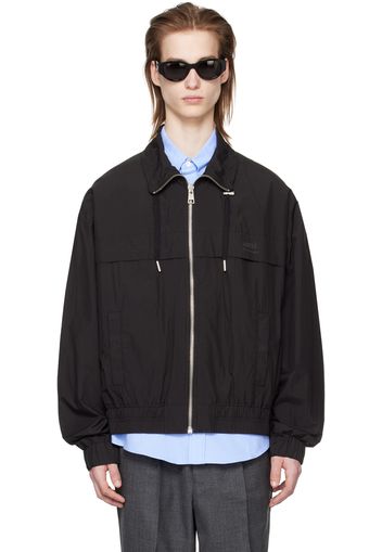 AMI Paris Black Drawstring Bomber Jacket