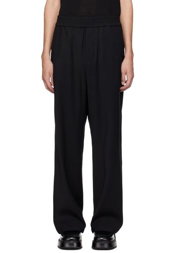 AMI Paris Black Elasticized Waist Trousers