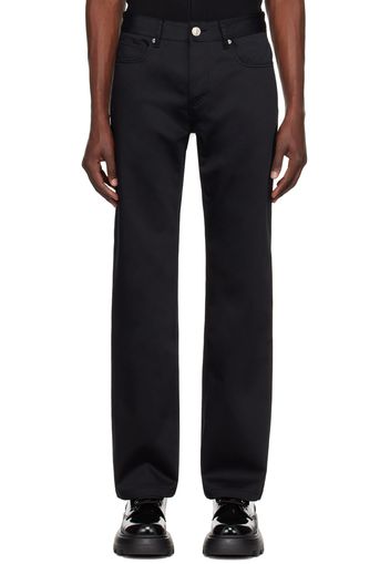 AMI Paris Black Straight-Leg Trousers