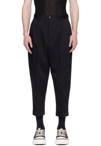 AMI Paris Black Carrot-Fit Oversized Trousers