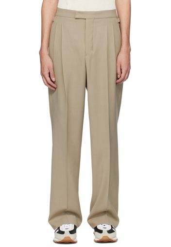 AMI Paris Taupe Pleated Trousers