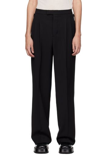 AMI Paris Black Pleated Trousers