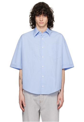 AMI Paris Blue Spread Collar Shirt