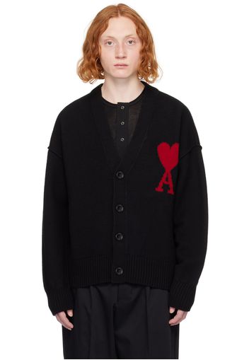 AMI Paris Black Ami de Cœur Cardigan