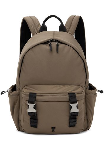 AMI Paris Taupe Ami De Cœur Backpack