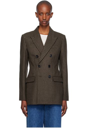 AMI Paris Brown Double-Breasted Blazer