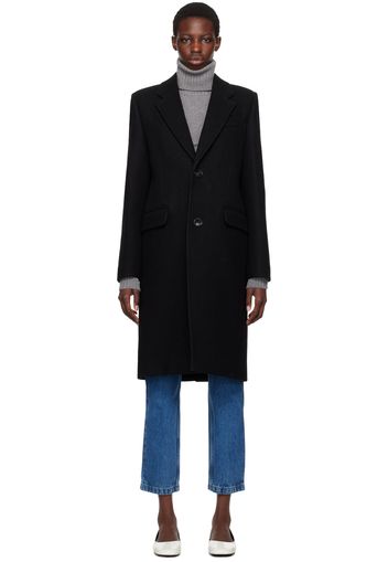 AMI Paris Black Two-Button Coat