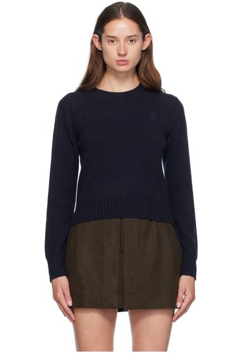 AMI Paris Navy Cashmere Ami de Cœur Sweater