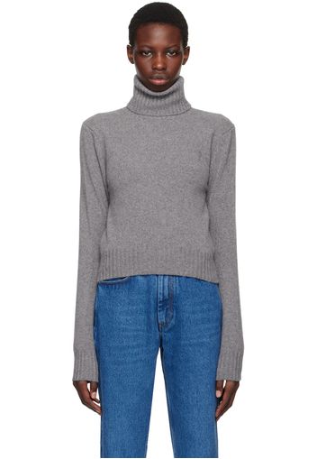 AMI Paris Gray Tonal Ami de Cœur Turtleneck