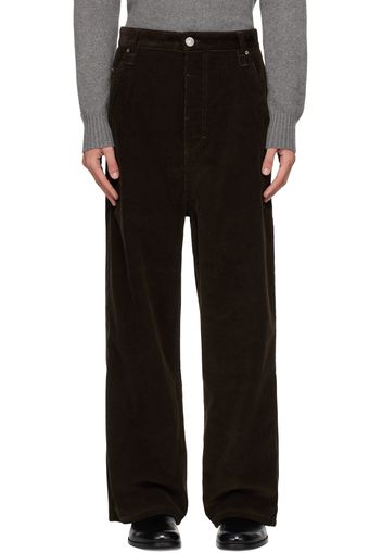 AMI Paris Brown Baggy Fit Trousers