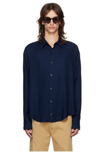 AMI Paris Navy Boxy Fit Shirt