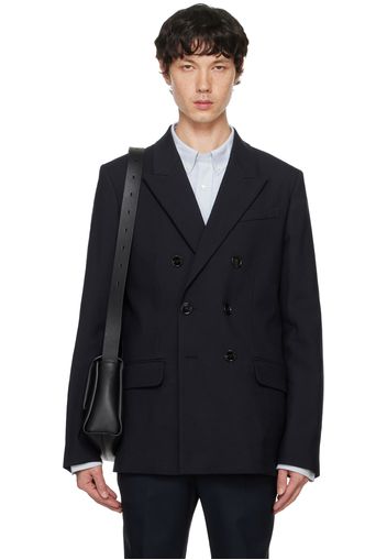 AMI Paris Navy Double-Breasted Jacket