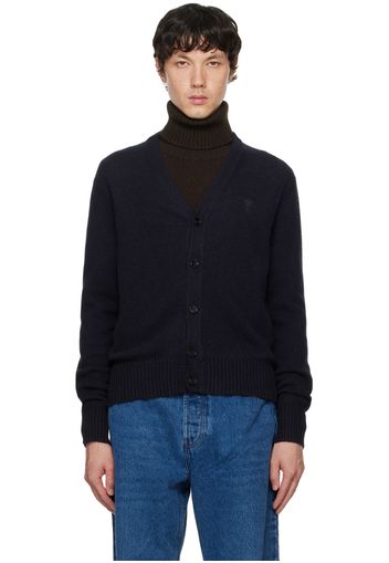 AMI Paris Navy Cashmere Ami De Cœur Cardigan