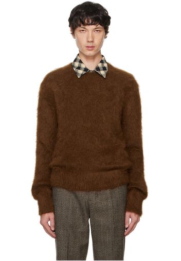 AMI Paris Brown Brushed Sweater