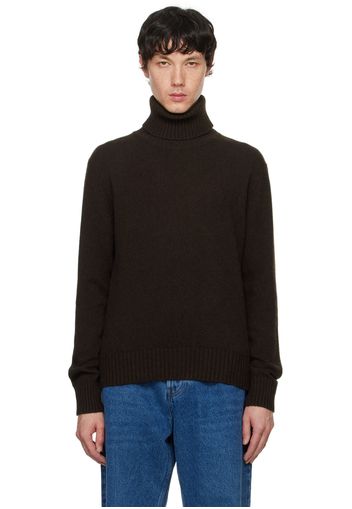 AMI Paris Brown Cashmere Ami De Cœur Turtleneck