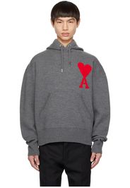 AMI Alexandre Mattiussi Gray Ami de Cœur Hoodie