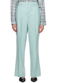 AMI Alexandre Mattiussi Blue Pleated Trousers