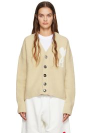 AMI Alexandre Mattiussi Beige Ami de Cœur Cardigan