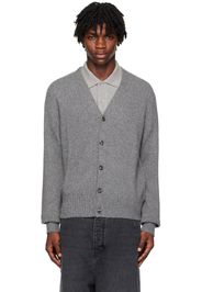 AMI Alexandre Mattiussi Gray Ami de Cœur Cardigan