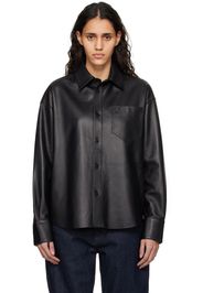 AMI Paris Black Ami de Cœur Leather Shirt