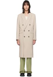 AMI Paris Taupe Double-Breasted Coat