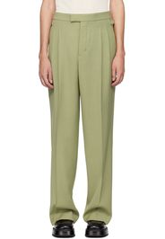 AMI Paris Green Pleated Trousers