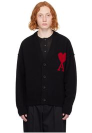 AMI Paris Black Ami de Cœur Cardigan