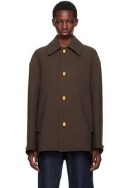 AMI Paris Brown Short Belted Coat