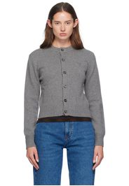 AMI Paris Gray Cashmere Ami de Cœur Cardigan