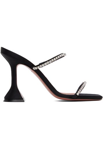 Amina Muaddi Black Gilda Heeled Sandals