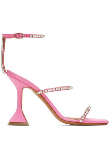 Amina Muaddi Pink Gilda Sandal Heeled Sandals