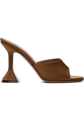 Amina Muaddi Brown Lupita Slipper Heeled Sandals