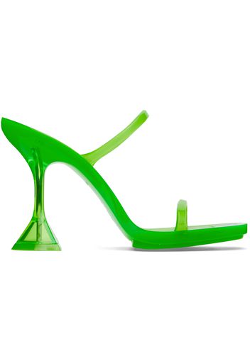 Amina Muaddi Green Brito Slipper Heeled Sandals