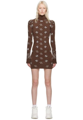 AMIRI Brown Bandana Minidress