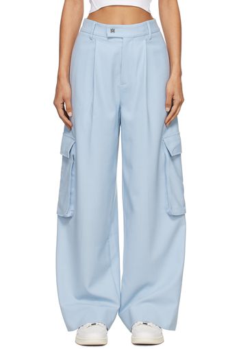 AMIRI Blue Wide Leg Pleated Trousers