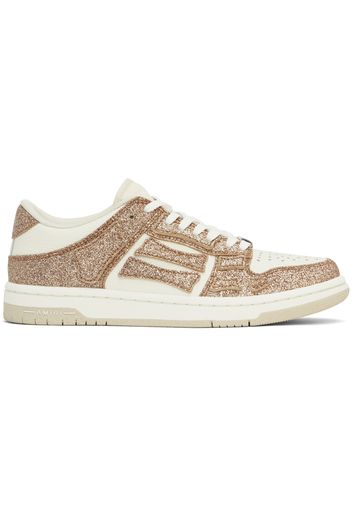 AMIRI White & Gold Shimmer Skel Top Low Sneakers