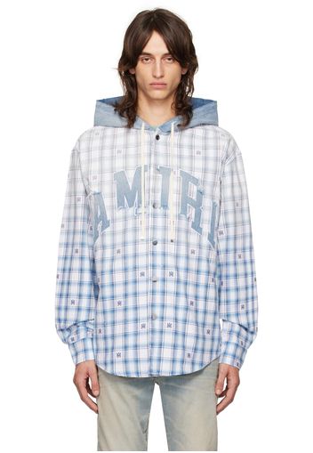 AMIRI Off-White & Blue Hooded Overshirt