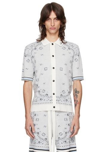 AMIRI White & Blue Bandana Shirt