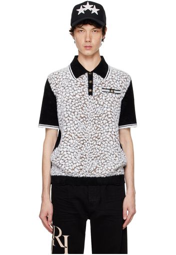 AMIRI Black M.A. Leopard Polo