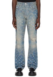 AMIRI Blue Bandana Jacquard Straight Jeans