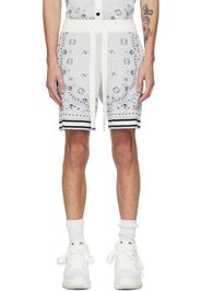 AMIRI White & Blue Bandana Shorts