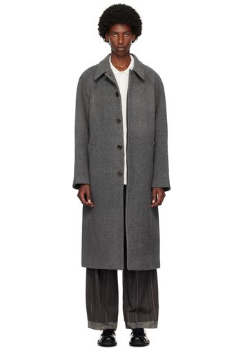 AMOMENTO Gray Raglan Long Coat