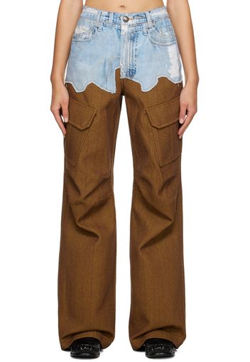 Andersson Bell Blue & Brown Trompe L'œil Trousers