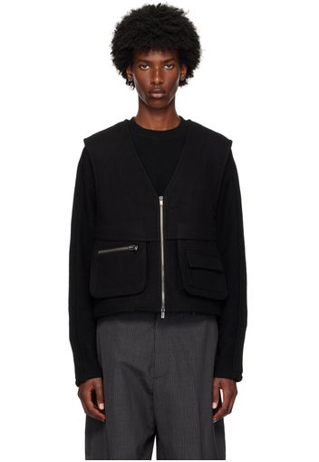 Andersson Bell Black Wool Zip-Up Vest