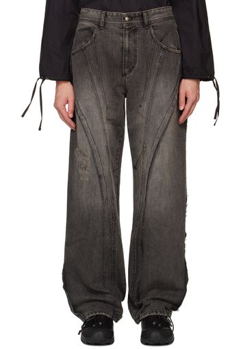 Andersson Bell Black Panel Carpenter Wide-Leg Jeans